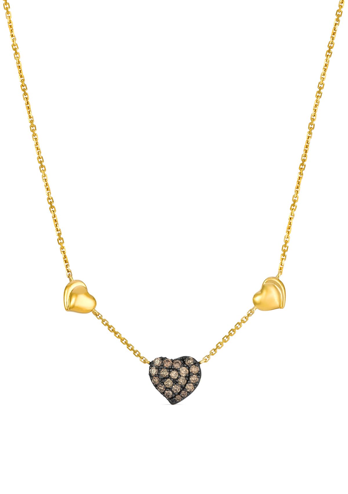 x Godiva Adjustable Heart Necklace featuring 1/3 ct. t.w. Chocolate Diamonds® set in 14K Honey Gold™