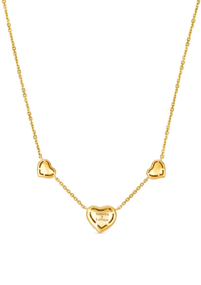 x Godiva Adjustable Heart Necklace featuring 1/3 ct. t.w. Chocolate Diamonds® set in 14K Honey Gold™