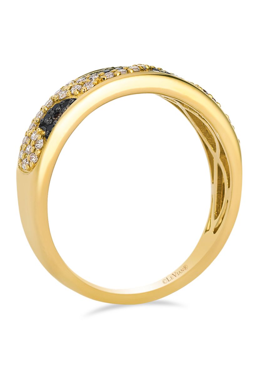 Ring featuring 1/20 ct. t.w. Chocolate Diamonds®, 1/5 ct. t.w. Nude Diamonds™, 1/10 ct. t.w. Blackberry Diamonds® set in 14K Honey Gold™