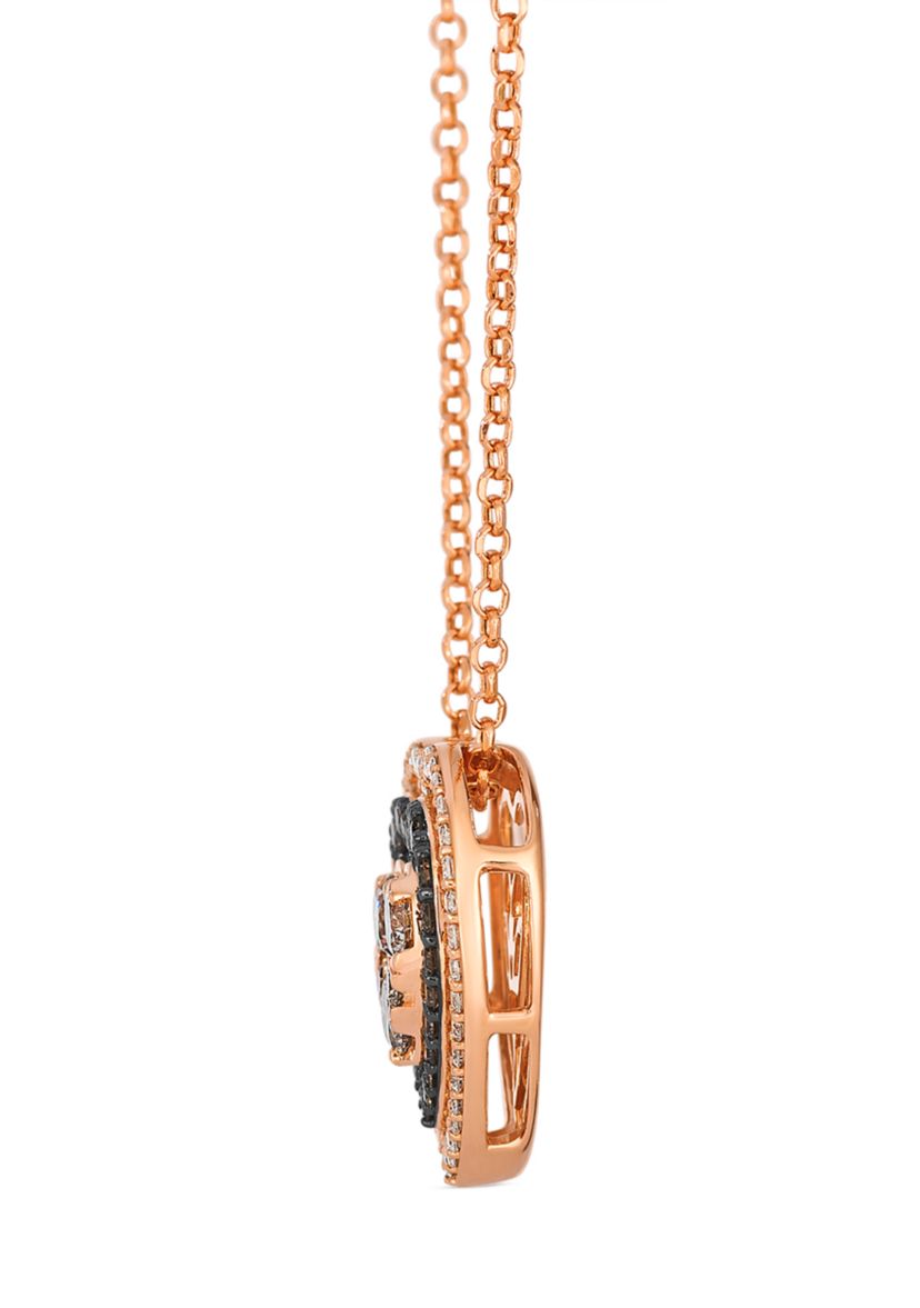 Pendant featuring 3/4 ct. t.w. Nude Diamonds™, 1/4 ct. t.w. Chocolate Diamonds® set in 14K Strawberry Gold®