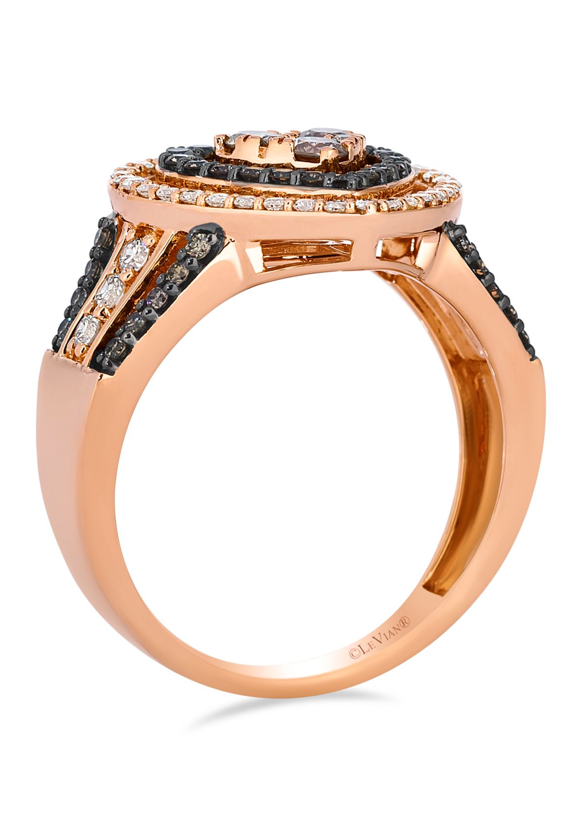 Ring featuring 1/2 cts. Nude Diamonds™, 1/3 cts. Chocolate Diamonds® set in 14K Strawberry Gold®