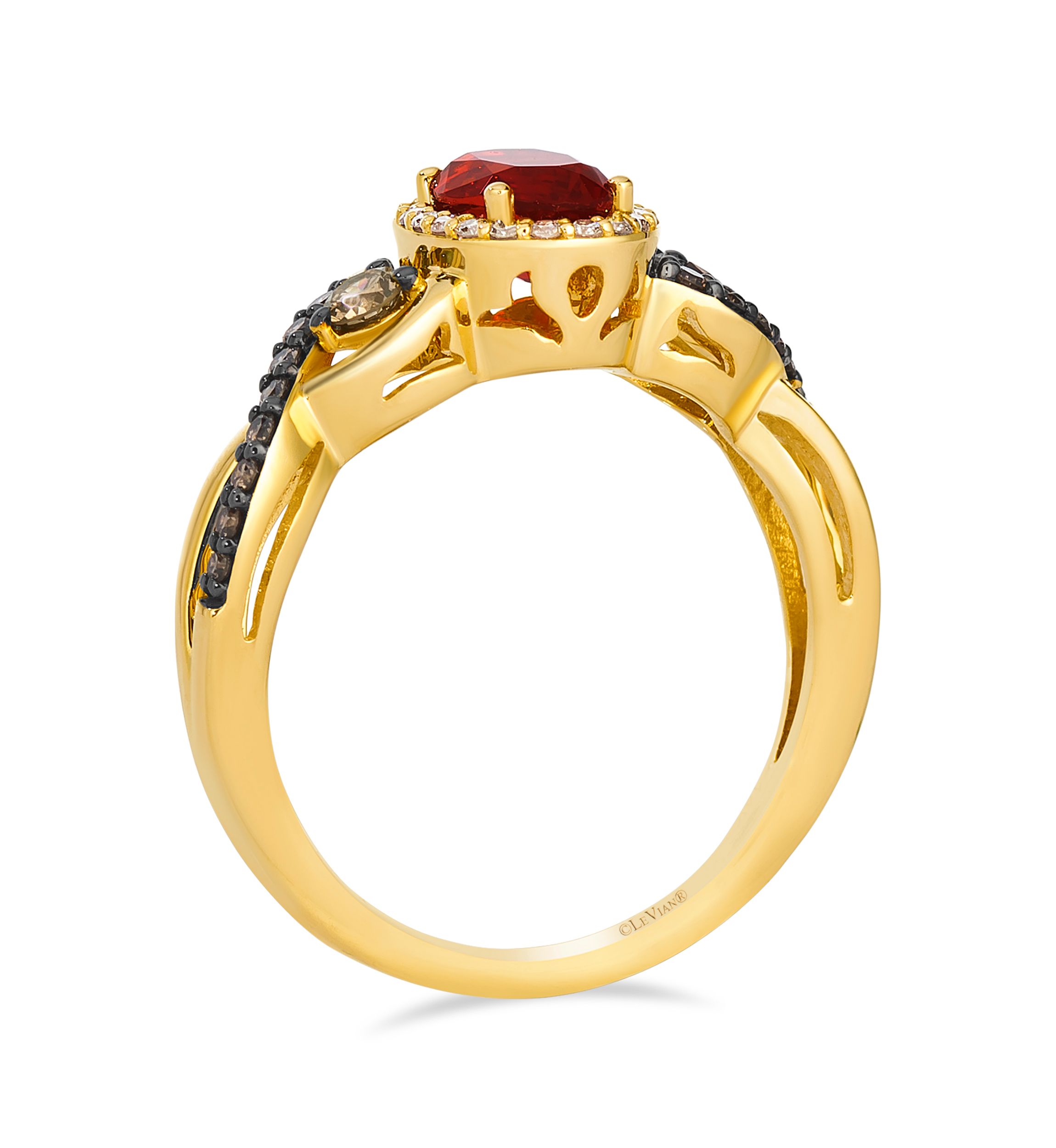 Ring featuring 3/8 ct. t.w. Opal®, 1/3 ct. t.w. Chocolate Diamonds®, 1/10 ct. t.w. Nude Diamonds™ set in 14K Honey Gold™