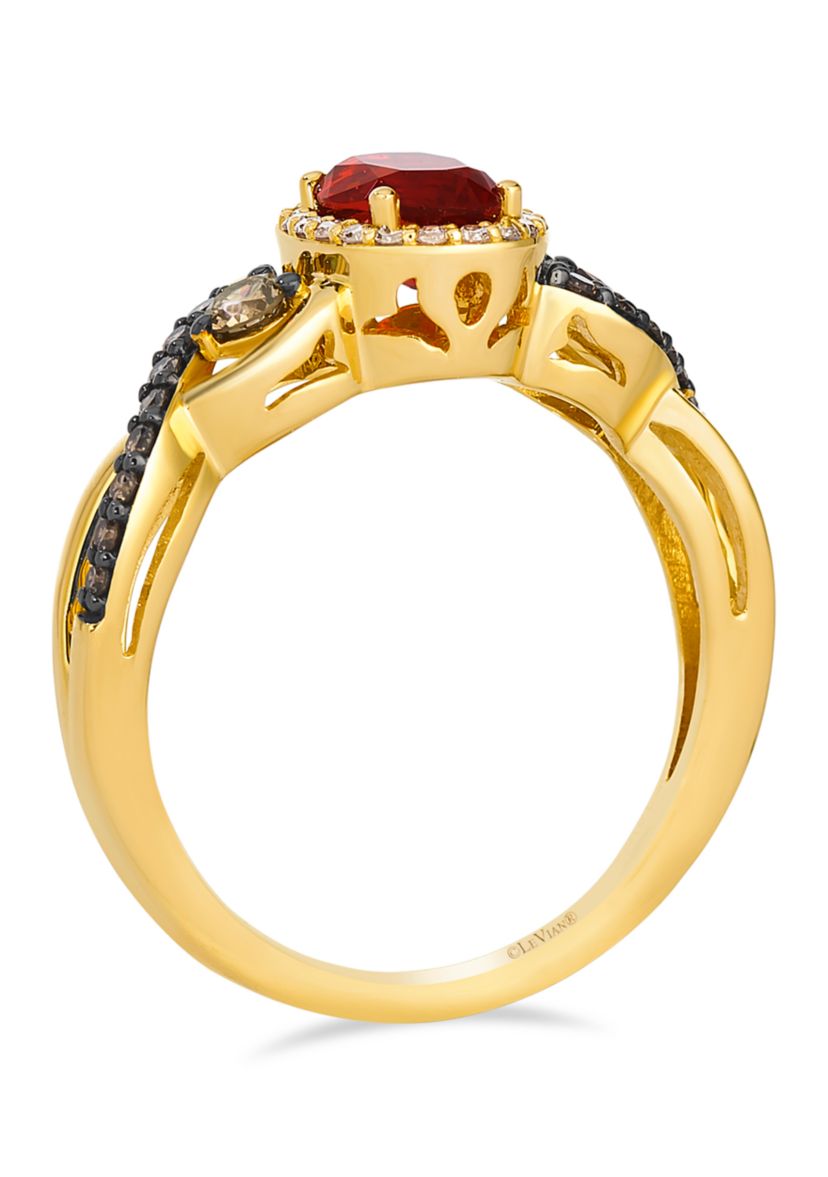 Ring featuring 3/8 ct. t.w. Opal®, 1/3 ct. t.w. Chocolate Diamonds®, 1/10 ct. t.w. Nude Diamonds™ set in 14K Honey Gold™