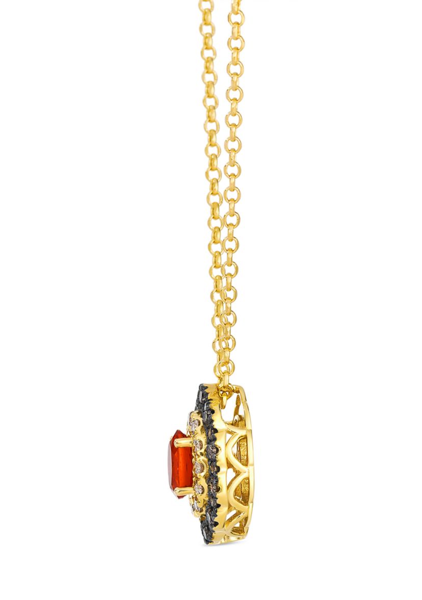 Pendant featuring 1/4 ct. t.w. Neon Tangerine Fire Opal®, 1/4 ct. t.w. Chocolate Diamonds®, 1/6 ct. t.w. Nude Diamonds™ set in 14K Honey Gold™