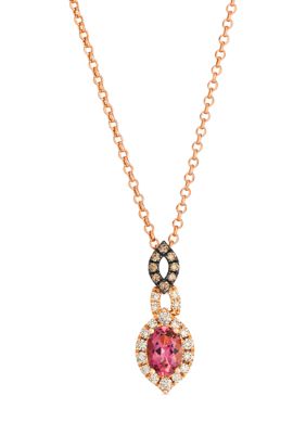 Le Vian Pendant featuring 5/8 ct. t.w. Passion Fruit Tourmalineâ¢, 1/4 ct. t.w. Nude Diamondsâ¢, 1/15 ct. t.w. Chocolate Diamonds set in 14K