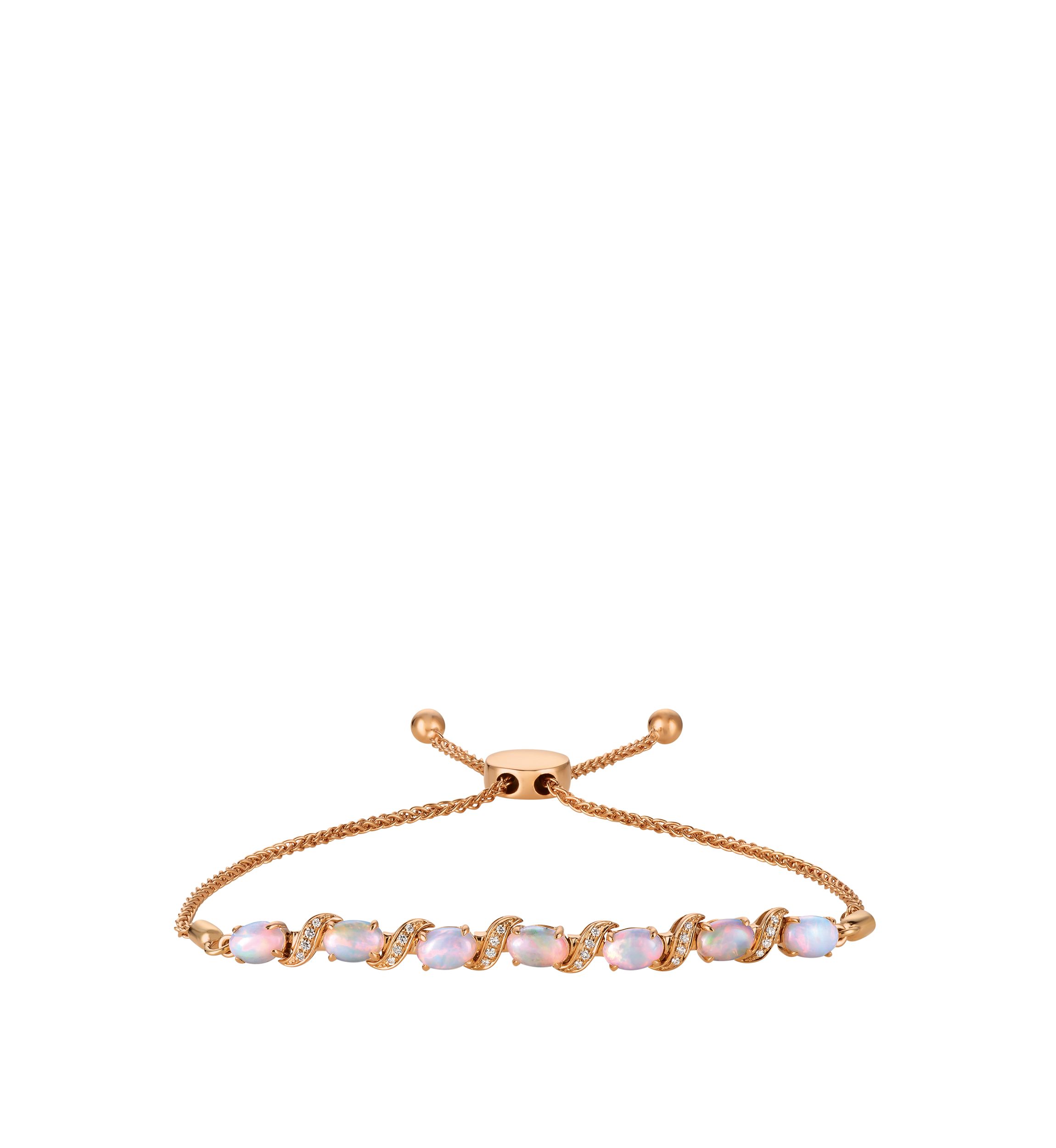 1.75 ct. t.w. Opal and 1/10 ct. t.w. Diamond Bracelet in 14K Rose Gold