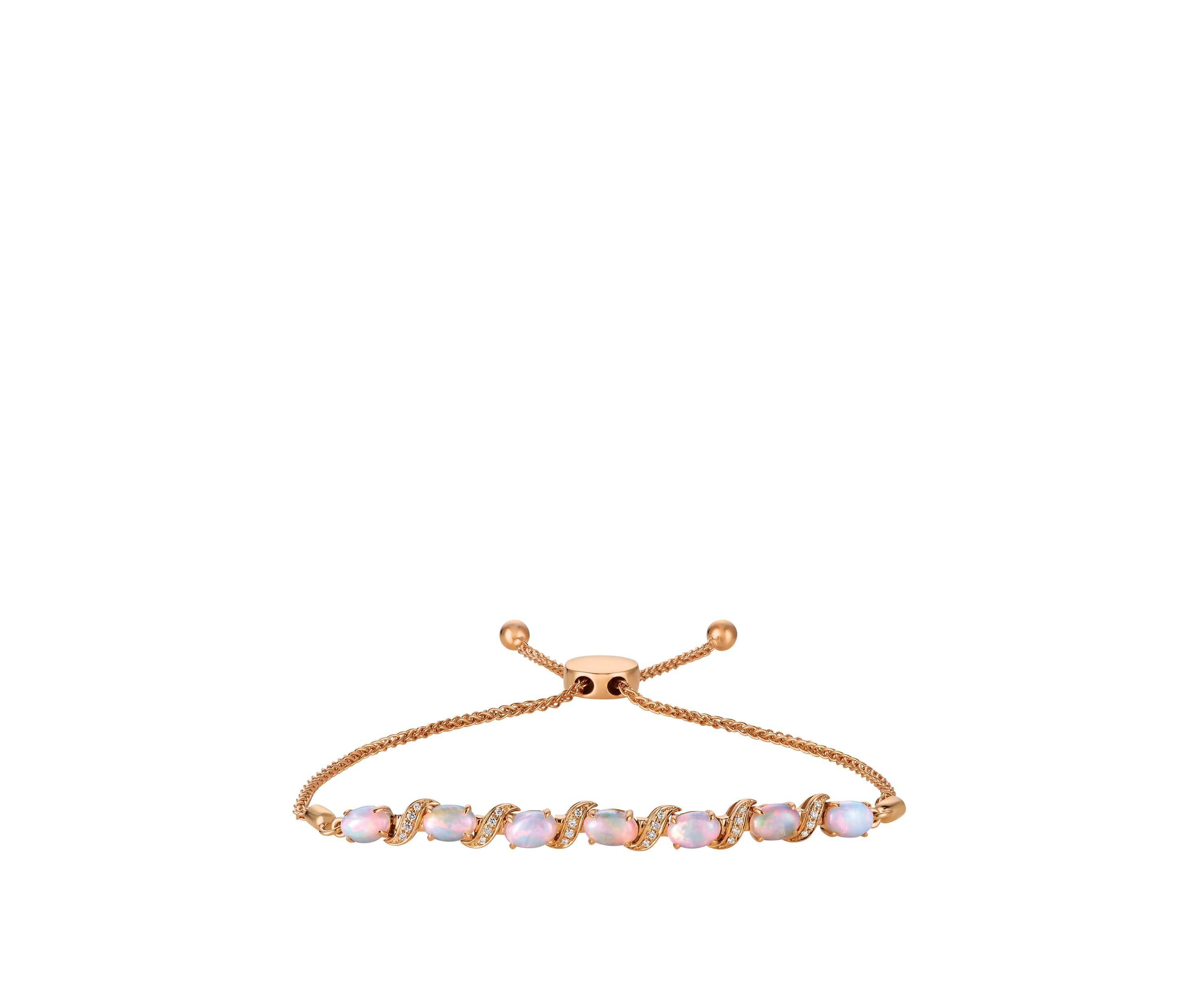 1.75 ct. t.w. Opal and 1/10 ct. t.w. Diamond Bracelet in 14K Rose Gold