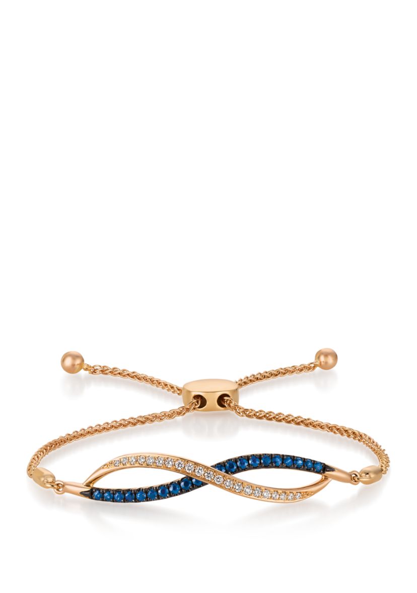 1/6 Diamond Sapphire Bracelet in 14k Rose Gold