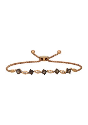 1 ct. t.w. Chocolate Quartz®, 1/20 ct. t.w. Vanilla Diamonds® Bolo Bracelet in 14K Strawberry Gold®