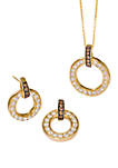 7/8 ct. t.w. Nude Diamonds™, 1/6 ct. t.w. Chocolate Diamonds® Earrings in 14k Honey Gold™