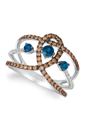 Le Vian ChocolatierÂ® Ring Featuring 1/3 Ct. T.w. Blueberry Sapphireâ¢, 3/8 Ct. T.w. Chocolate Diamonds, 1/15 Ct. T.w. Vanilla Diamonds In 14K