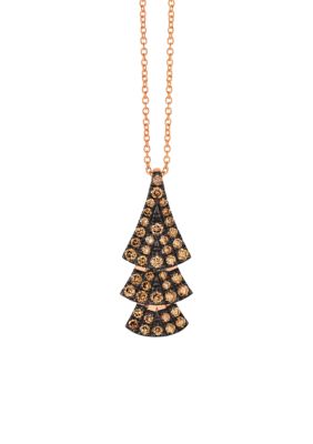 5/8 ct. t.w. Chocolate Diamonds® Tiered Pendant Necklace in 14K Strawberry Gold®