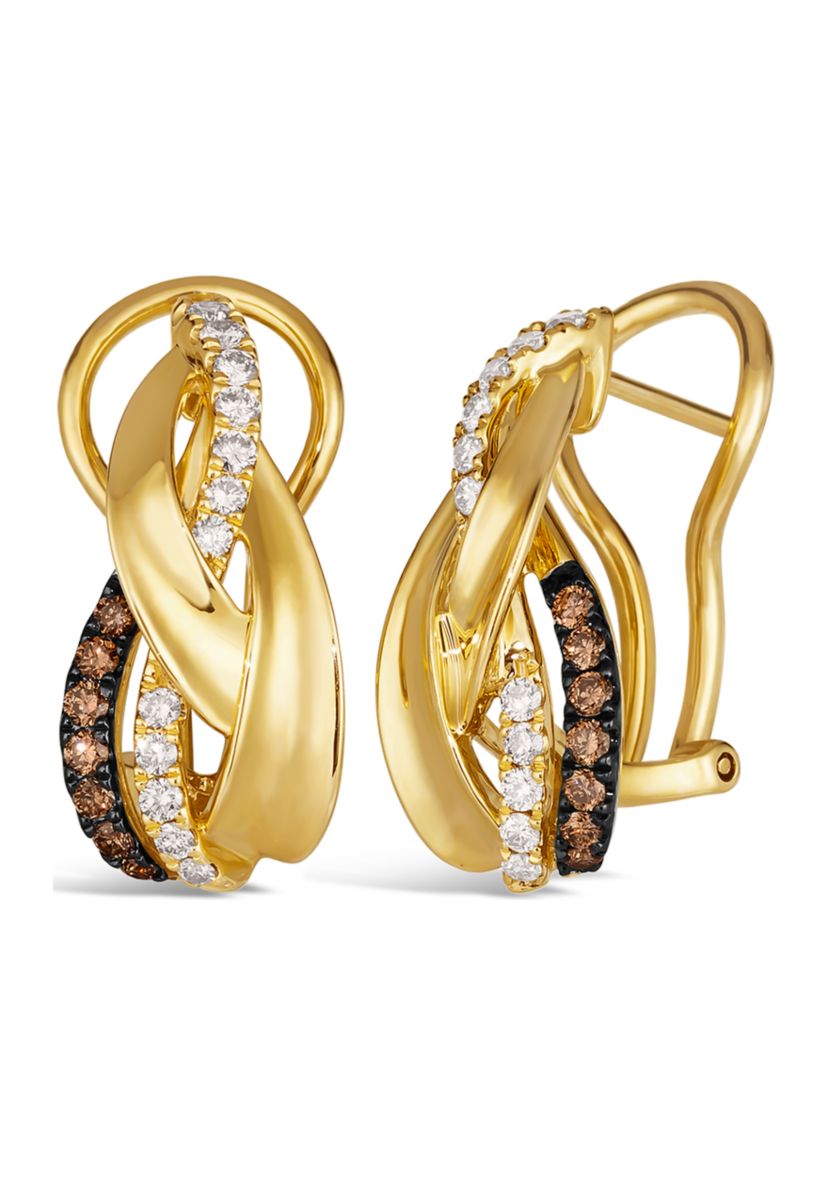 3/8 ct. t.w. Nude Diamonds™, 1/4 ct. t.w. Chocolate Diamonds® Earrings in 14K Honey Gold™