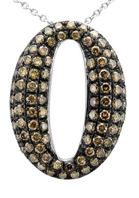 1.13 ct. t.w. Chocolate Diamond® Oval Pendant Necklace in 14K Vanilla Gold® 