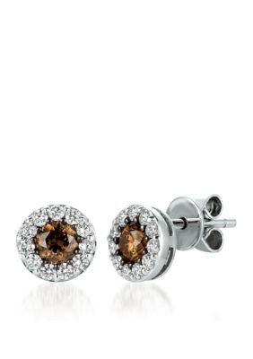 Chocolatier Chocolate Diamonds 14k Vanilla Gold Earrings