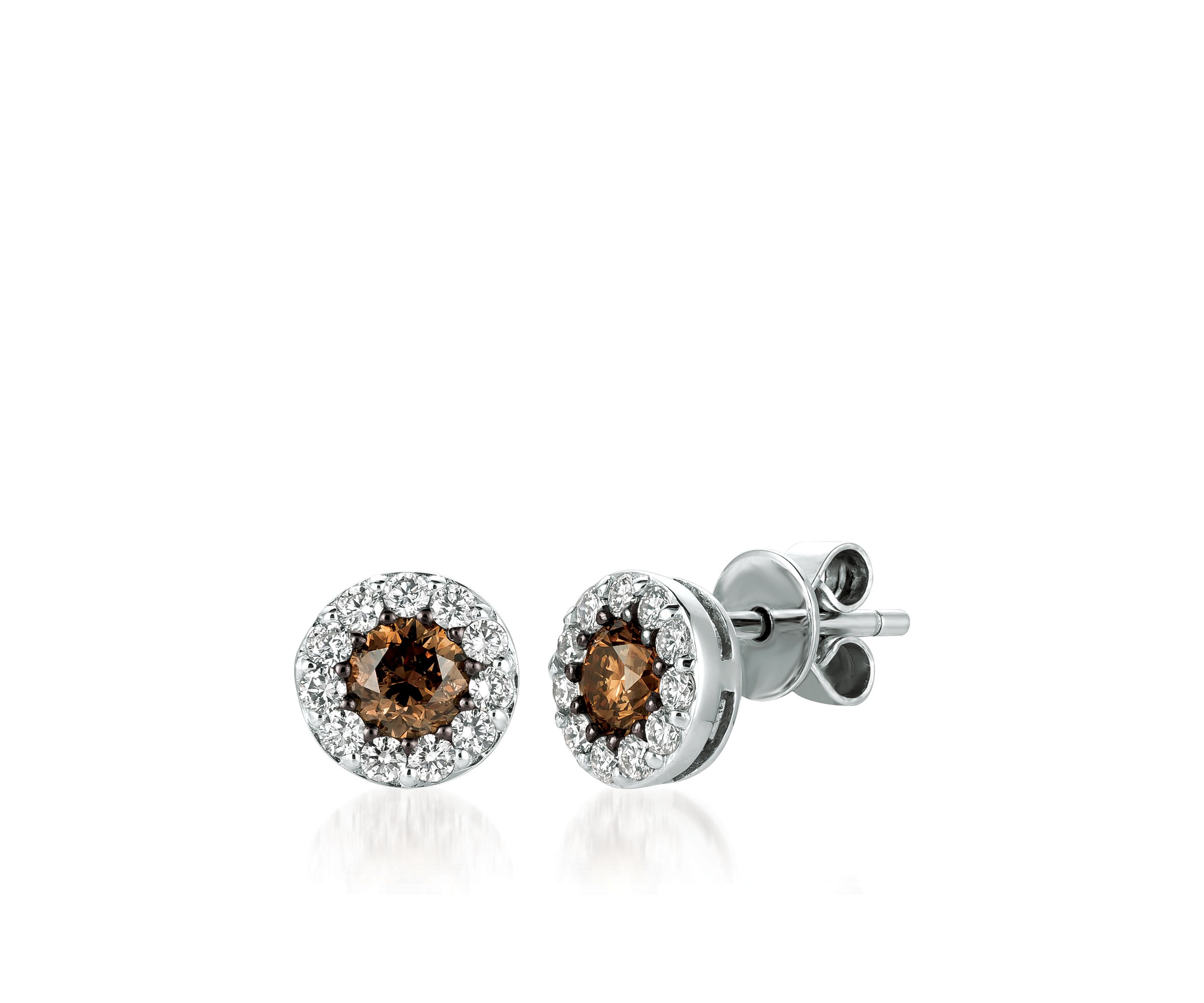Chocolatier Chocolate Diamonds 14k Vanilla Gold Earrings