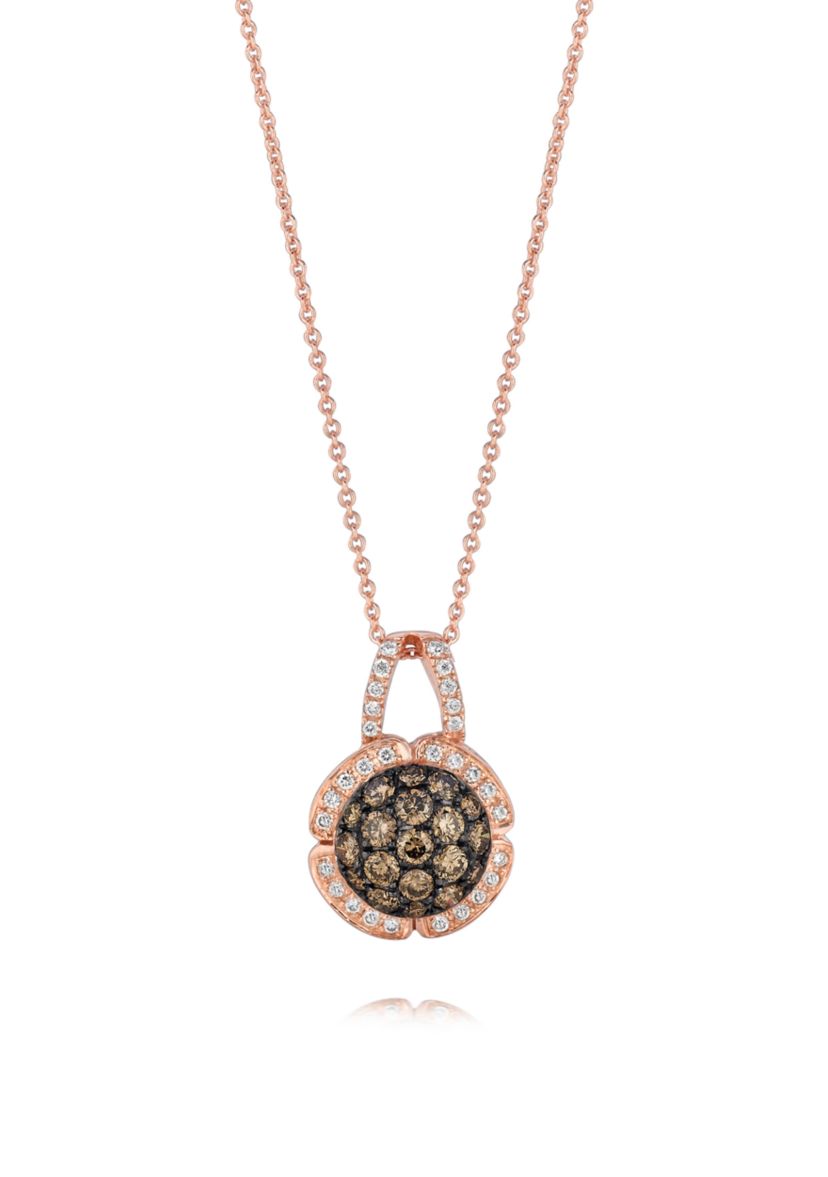 Pendant featuring 3/4 ct. t.w. Chocolate Diamonds®, 1/6 ct. t.w. Vanilla Diamonds® set in 14K Strawberry Gold®