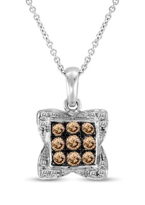 3/8 ct. t.w. Chocolate Diamonds®, 1/20 ct. t.w. Vanilla Diamonds® Pendant Necklace in 14K Vanilla Gold®