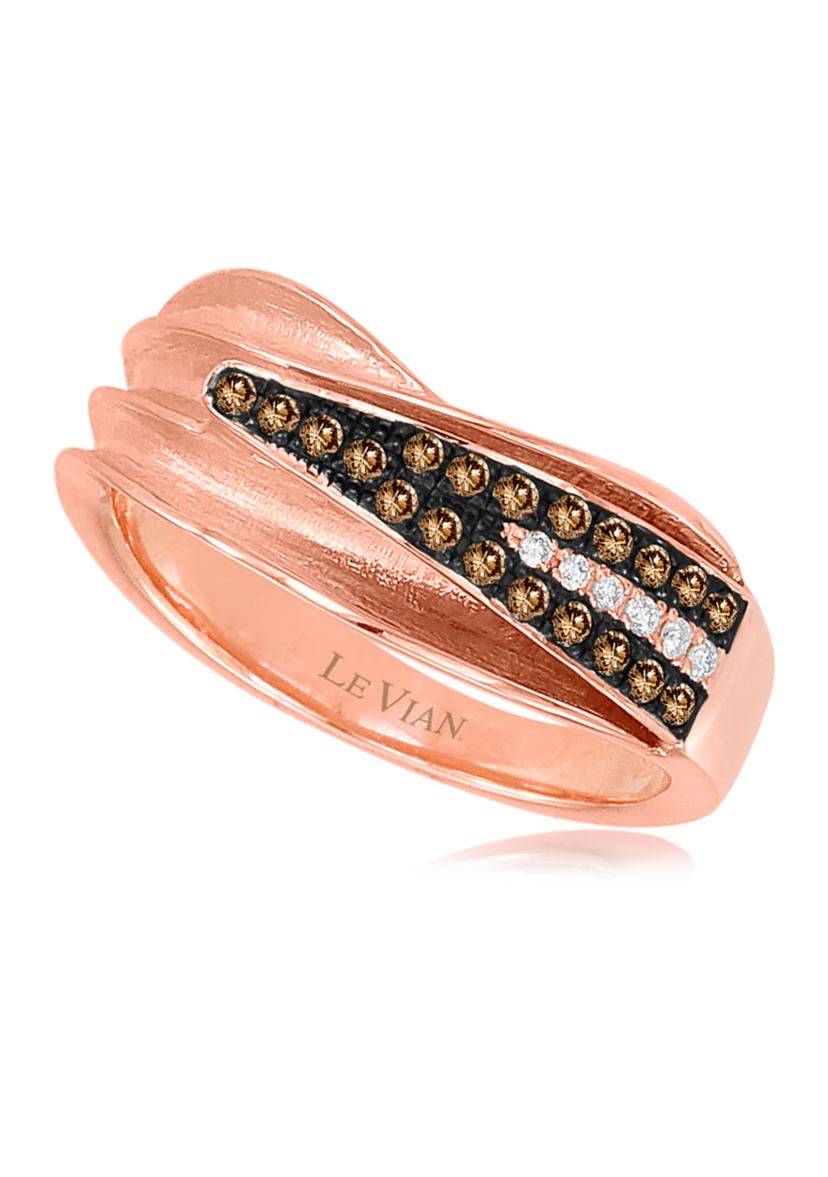  Ring featuring 1/5 ct. t.w. Chocolate Diamonds®, Vanilla Diamonds® set in 14K Strawberry Gold®