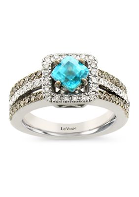 Le Vian 1/2 ct. t.w. Diamond and 5/8 ct. t.w. Blue Zircon Ring in 14K Rose Gold -  5400455WIRG2BZ