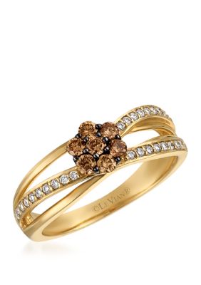 1/3 ct. t.w. Chocolate Diamonds® and 1/8 ct. t.w. Vanilla Diamonds® Ring in 14k Honey Gold™