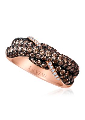 1.5 ct. t.w. Chocolate Diamond® and 1/5 ct. t.w. Vanilla Diamond® Ring in 14K Strawberry Gold®