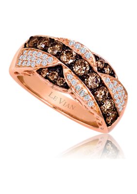 7/8 ct. t.w. Chocolate Diamond® and 1/5 ct. t.w. Vanilla Diamond® Ring in 14K Strawberry Gold® 