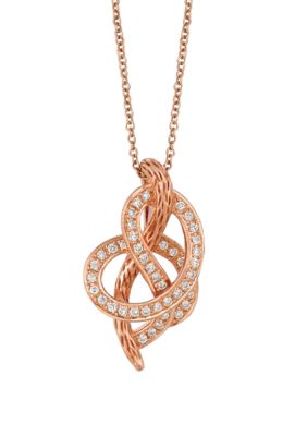Knots™ 1/4 ct. t.w. Vanilla Diamonds® Pendant in 14k Strawberry Gold® 