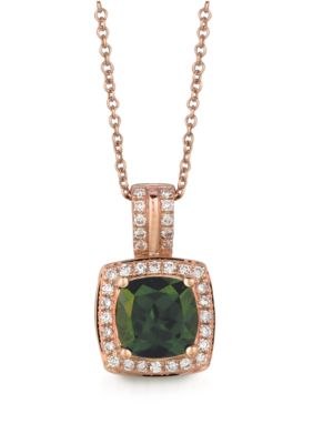 1/8 ct. t.w. Pistachio Diopside® and 1/5 ct. t.w. Vanilla Diamonds® Pendant in 14k Strawberry Gold®