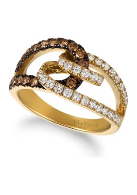 Le Vian 3/8 Ct. T.w. Chocolate Diamonds And 3/8 Ct. T.w. Vanilla Diamonds Ring In 14K Yellow Gold
