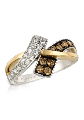 Le Vian Chocolatier® Ring featuring 1/3 cts. Chocolate Diamonds, 1/4 cts. Vanilla Diamonds set in 14K Two Tone Gold, 7