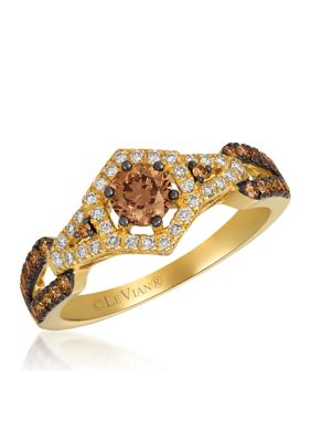 1/2 ct. t.w. Chocolate Diamonds®, 1/6 ct. t.w. Vanilla Diamonds® Ring in 14K Honey Gold™