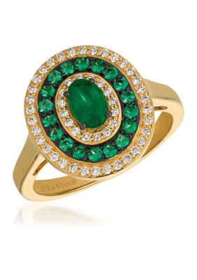 Ring featuring 1/2 ct. t.w. Costa Smeralda Emeralds™, 1/4 ct. t.w. Vanilla Diamonds® set in 14K Honey Gold™