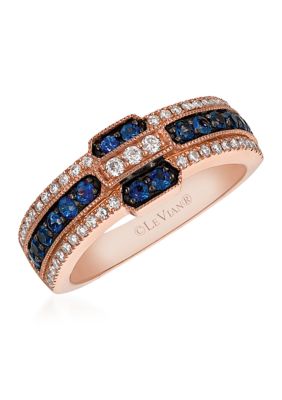 Le Vian 1/4 Ct. T.w. Diamond And 1/2 Ct. T.w. Sapphire Ring In 14K Rose Gold