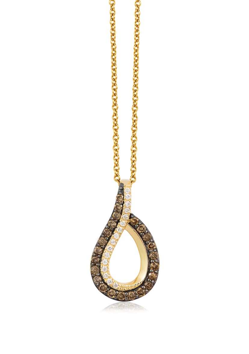 1/3 ct. t.w. Chocolate Diamonds®, 1/10 ct. t.w. Vanilla Diamonds® Chocolatier® Pendant Necklace in 14K Honey Gold™