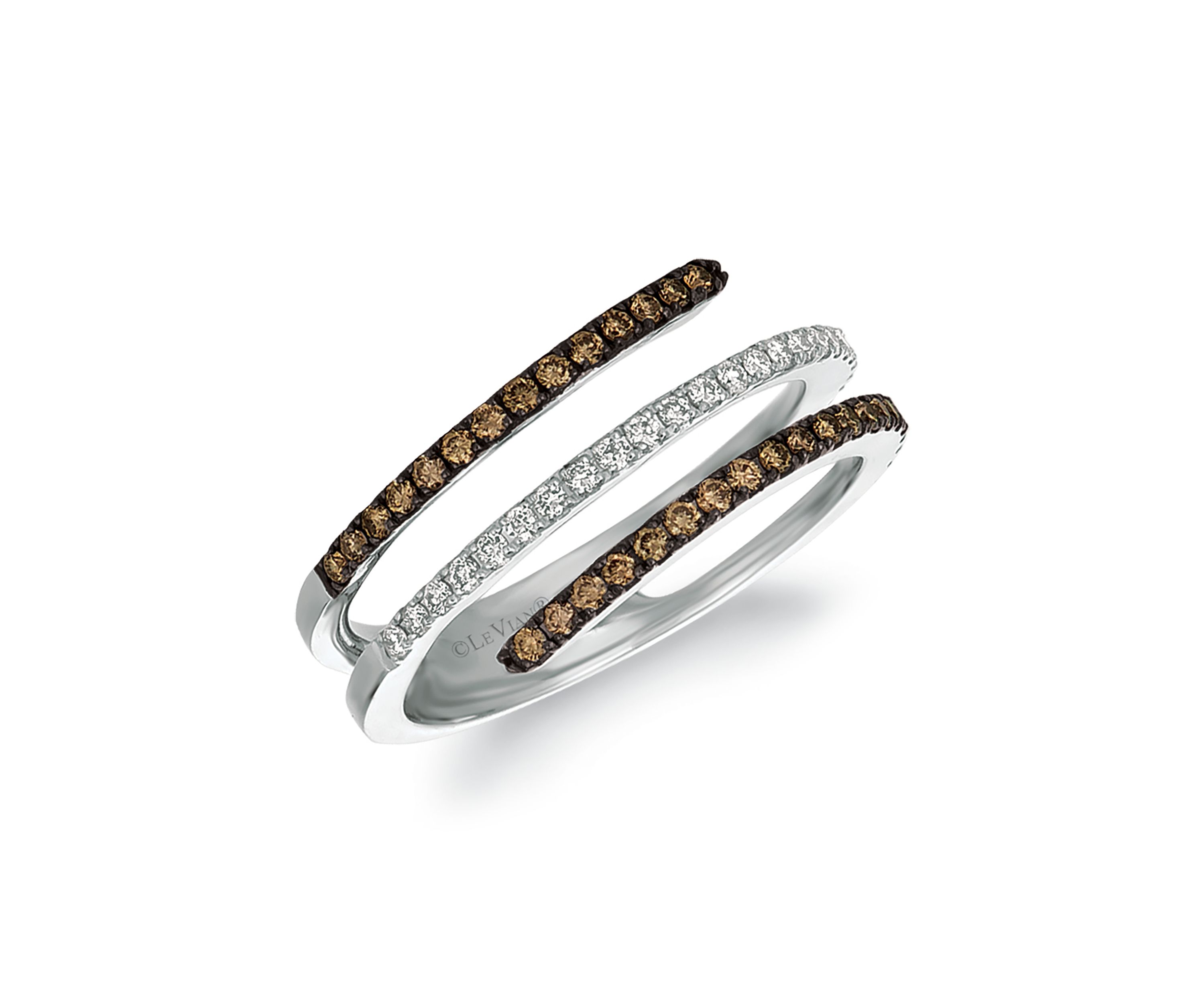 3/8 ct. t.w. Chocolate Diamond® and Vanilla Diamond® Ring in 14K Vanilla Gold®