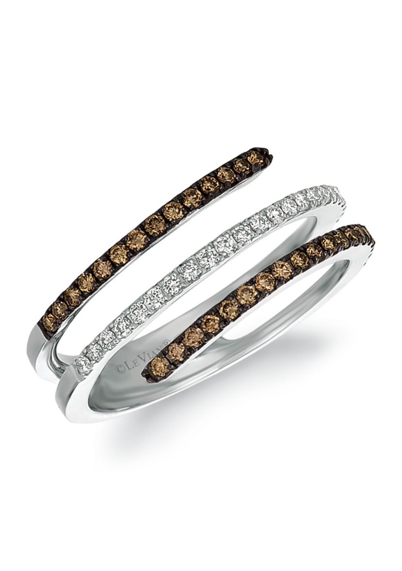 3/8 ct. t.w. Chocolate Diamond® and Vanilla Diamond® Ring in 14K Vanilla Gold®