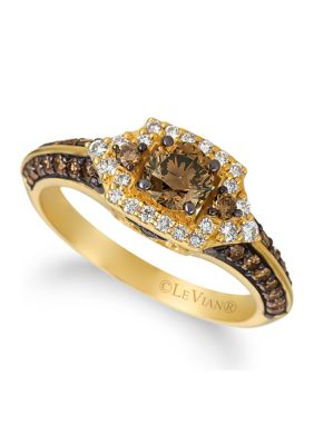 7/8 ct. t.w. Chocolate Diamonds®, 1/5 ct. t.w. Vanilla Diamonds® Ring in 14K Honey Gold™