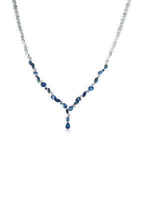 Le Vian 1/3 Ct. T.w. Diamond And 5.1 Ct. T.w. Sapphire Necklace In 14K White Gold
