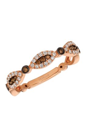 Chocolatier Vanilla Diamonds and Chocolate Diamonds 14k Honey Gold Ring