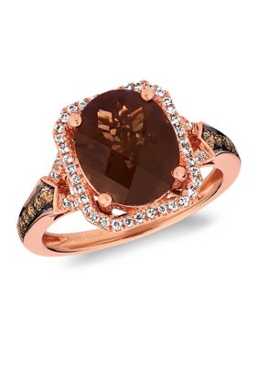 Le Vian 1/3 Ct. T.w. Diamond And Smoky Quartz Ring In 14K Rose Gold, 7 -  0191247605025
