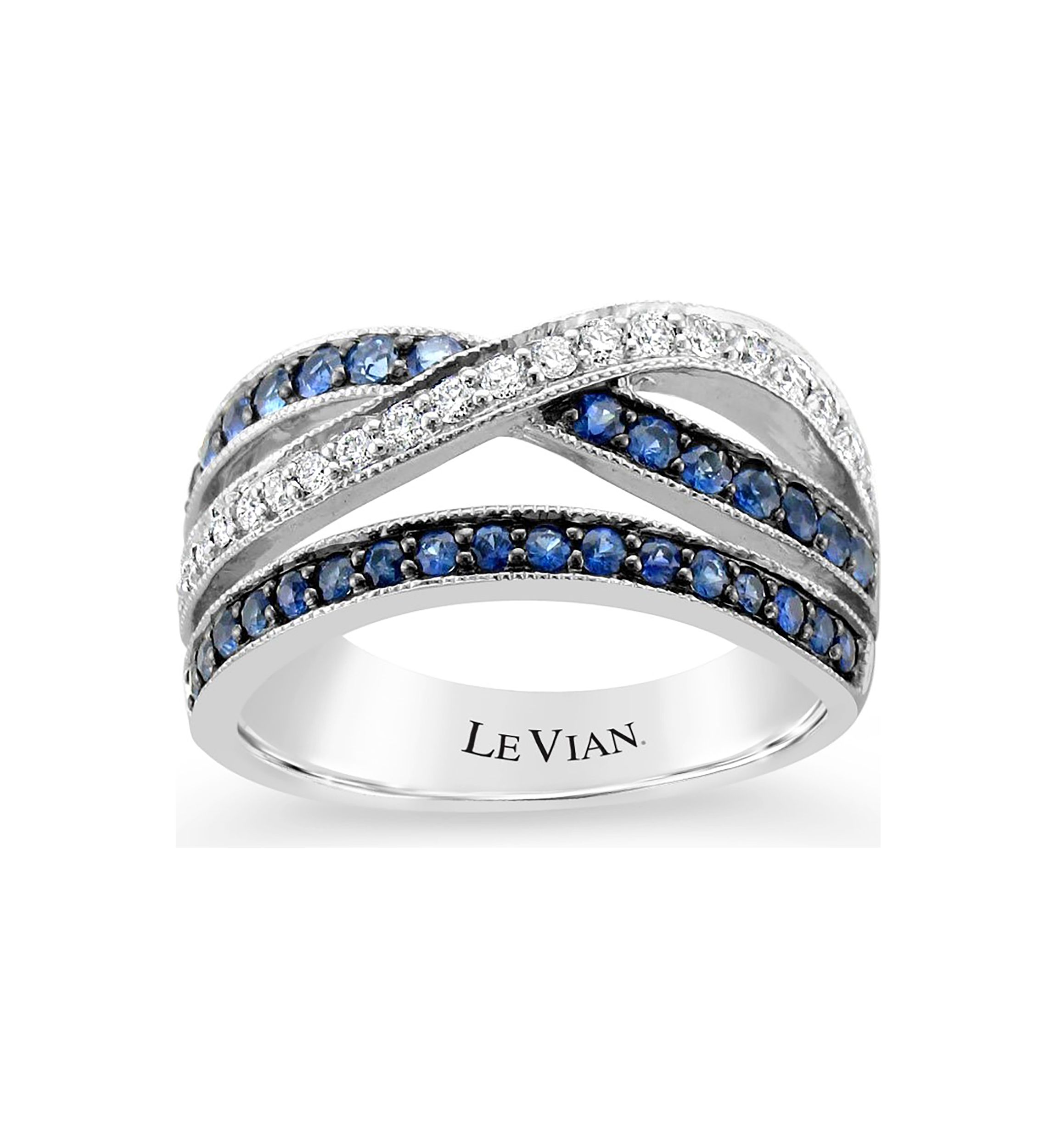 5/8 ct. t.w. Blueberry Sapphire™, 1/5 ct. t.w. Vanilla Diamonds® Ring in 14K Vanilla Gold®