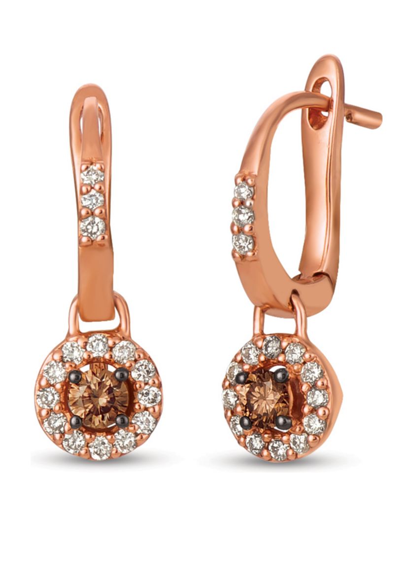 Creme Brulee® 1/4 ct. t.w. Chocolate Diamonds®, 1/4 ct. t.w. Nude Diamonds™ Earrings in 14K Strawberry Gold®