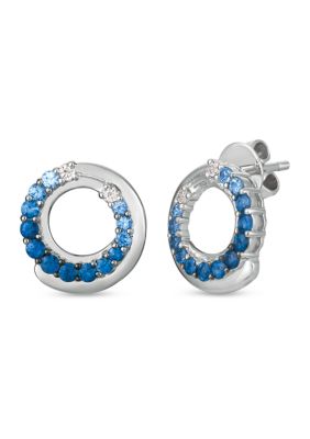 1.04 ct. t.w. Sapphire Earrings in 14K White Gold