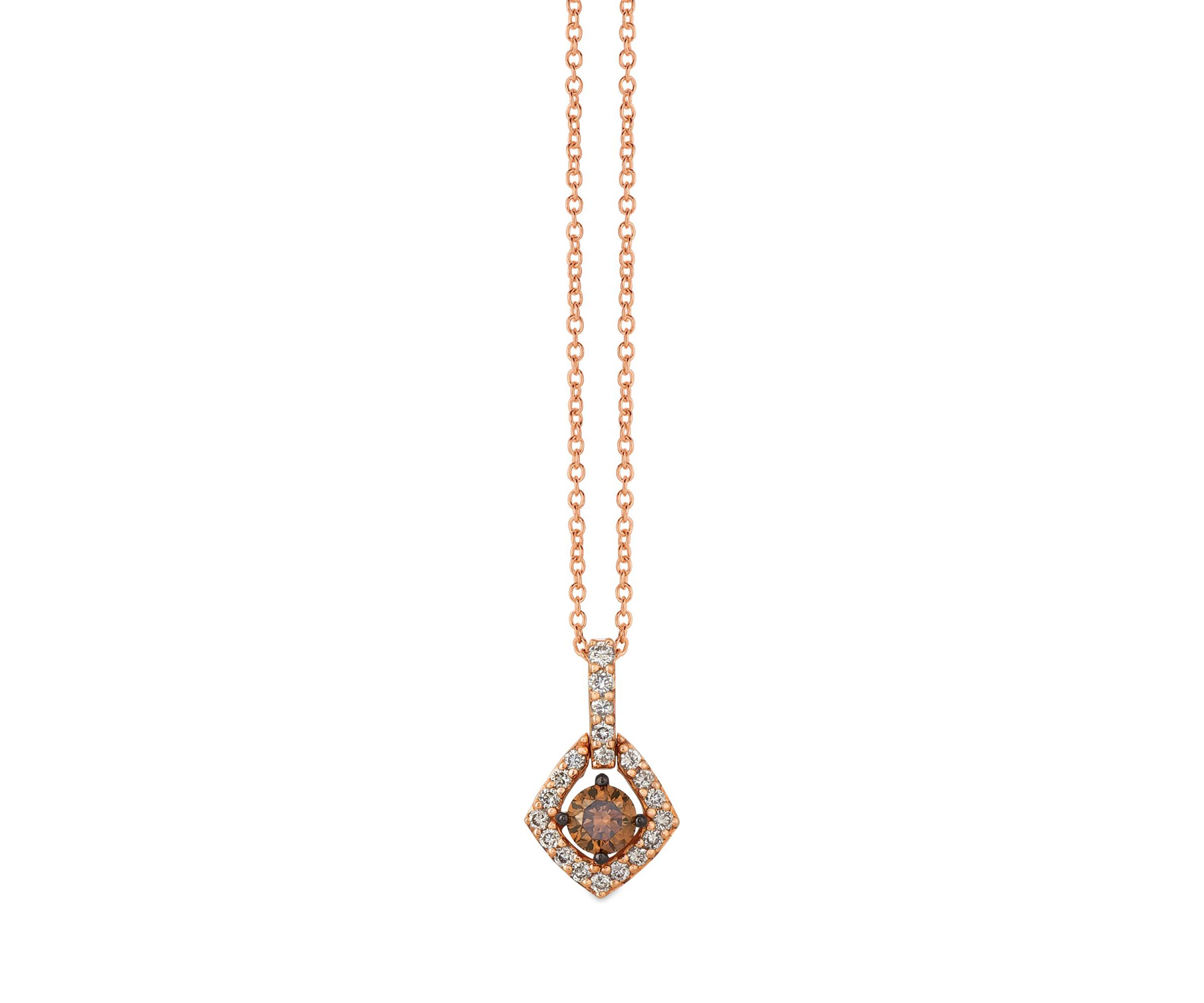 1/3 ct. t.w. Chocolate Diamonds®, 1/4 ct. t.w. Nude Diamonds™ Pendant Necklace in 14K Strawberry Gold®