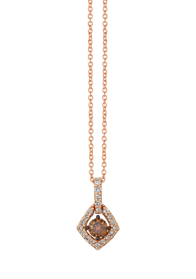 1/3 ct. t.w. Chocolate Diamonds®, 1/4 ct. t.w. Nude Diamonds™ Pendant Necklace in 14K Strawberry Gold®