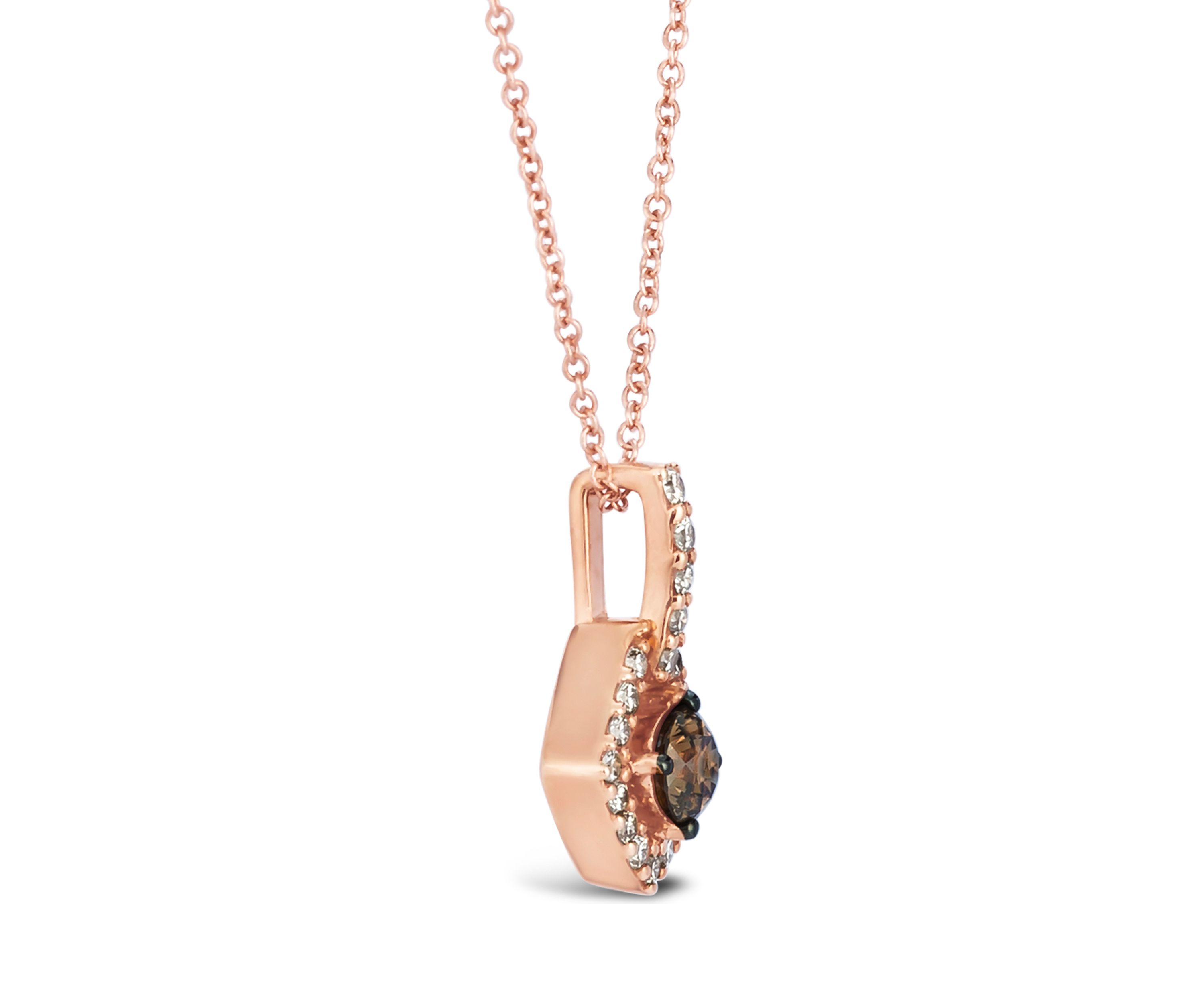 1/3 ct. t.w. Chocolate Diamonds®, 1/4 ct. t.w. Nude Diamonds™ Pendant Necklace in 14K Strawberry Gold®