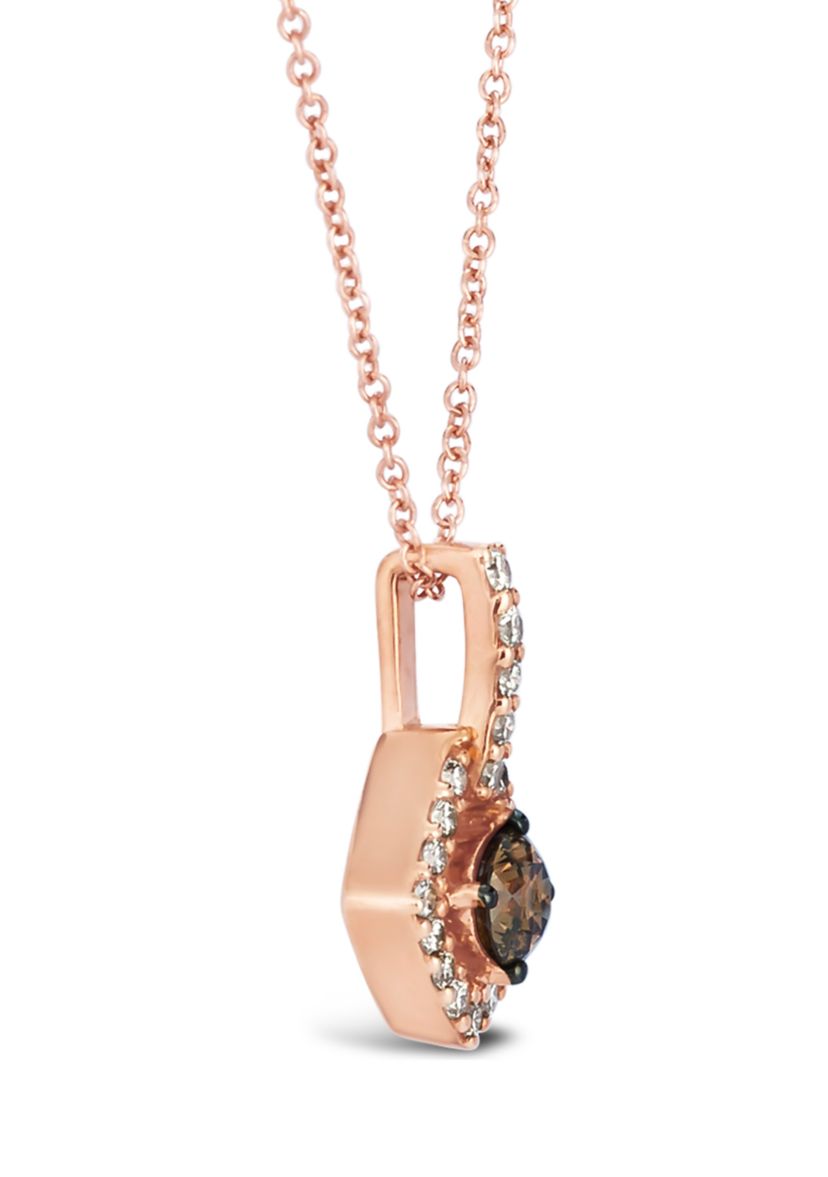 1/3 ct. t.w. Chocolate Diamonds®, 1/4 ct. t.w. Nude Diamonds™ Pendant Necklace in 14K Strawberry Gold®