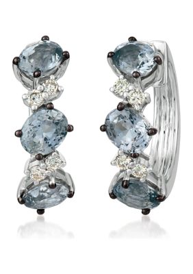 1/6 ct. t.w. Diamond and 2.1 ct. t.w. Gray Spinel Earrings in 14K White Gold