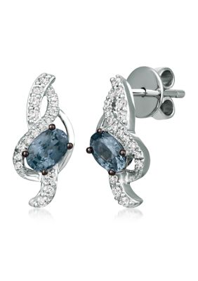 1/4 ct. t.w. Diamond and 1 ct. t.w. Gray Spinel Earrings in 14K White Gold